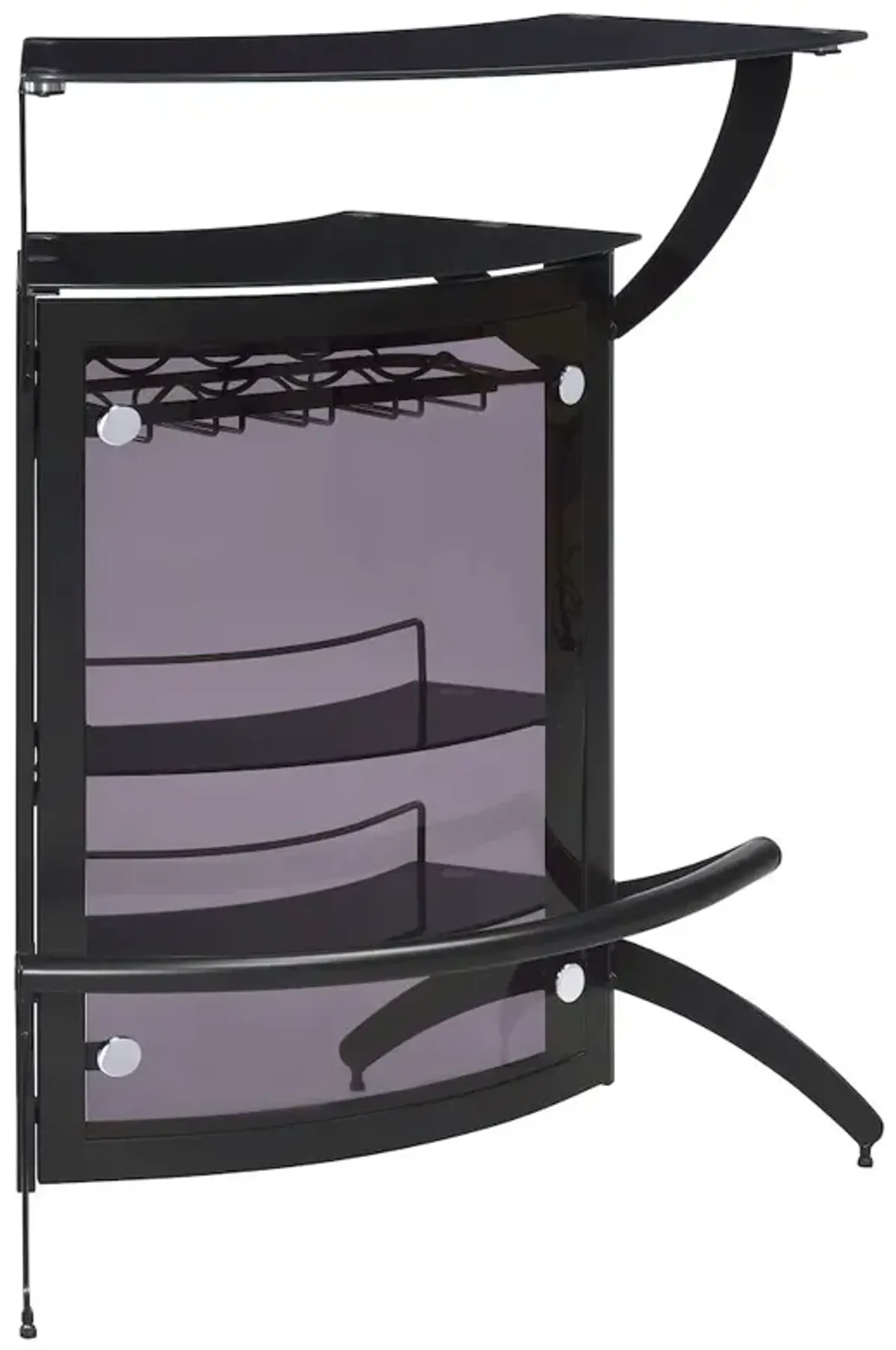 Coaster Co. of America Dallas 2-shelf Curved Freestanding Home Bar Cabinet Black
