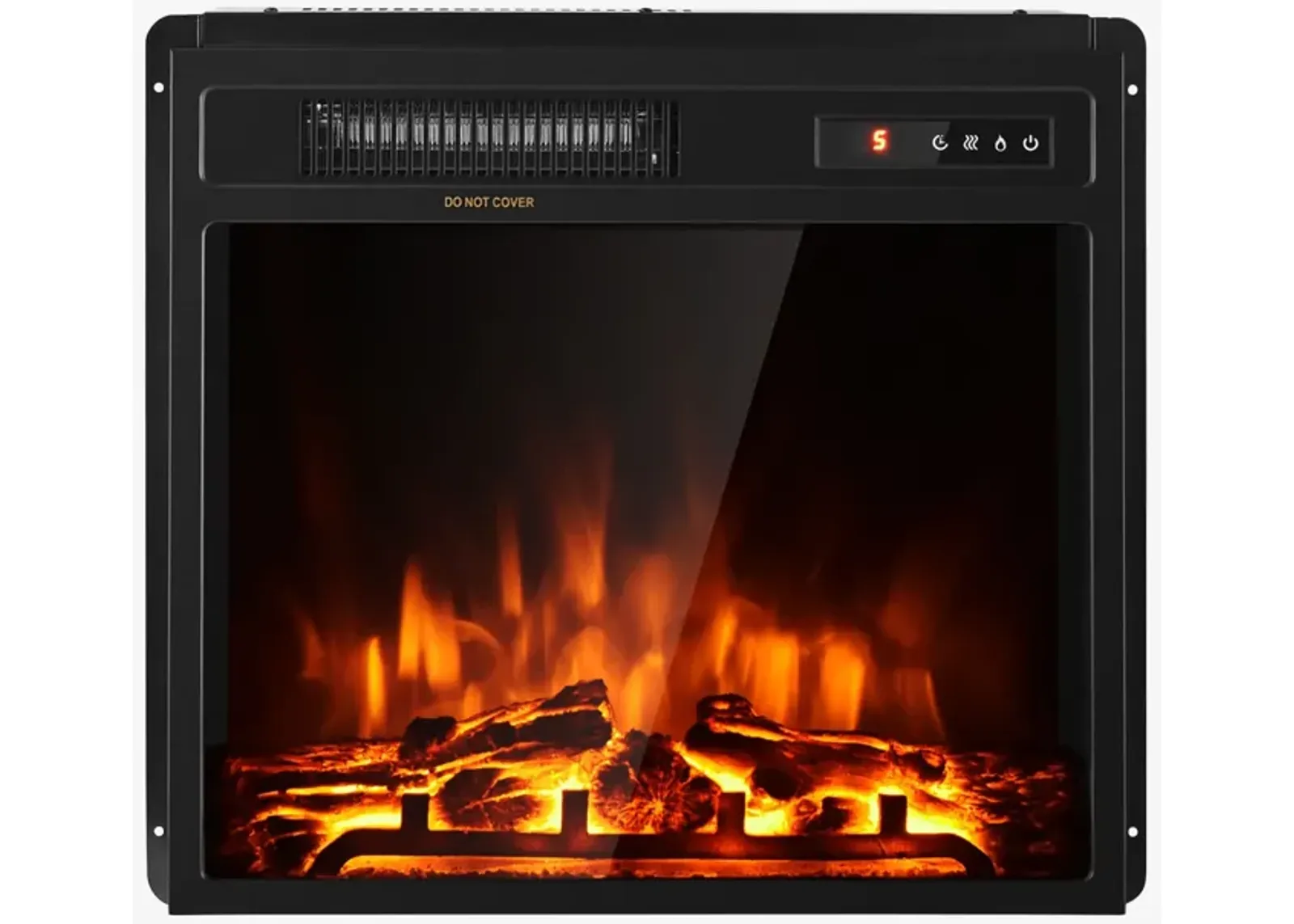 18 Inch 1500W Electric Fireplace Freestanding and Recessed Heater