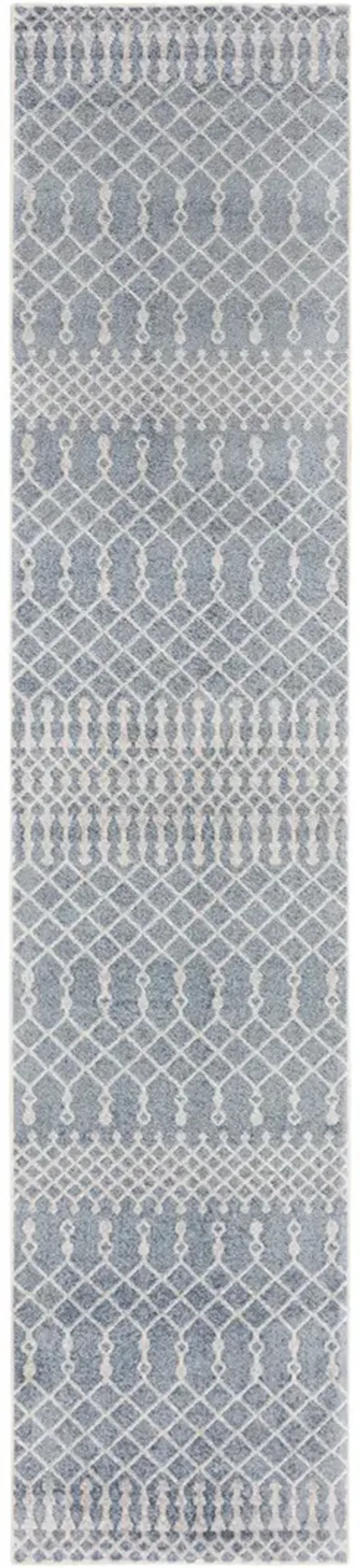 Astra Machine Washable ASW10 Blue 2'2" x 12' Rug