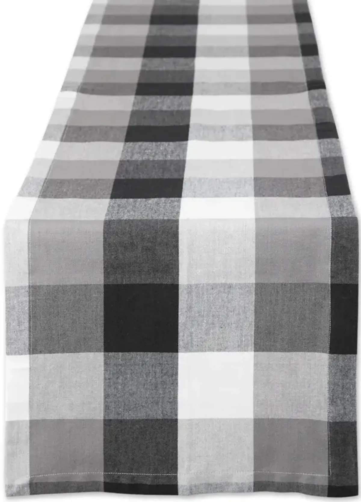 108" White and Black Checkered Table Runner