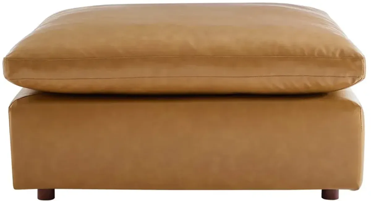 Commix Down Filled Overstuffed Vegan Leather Ottoman