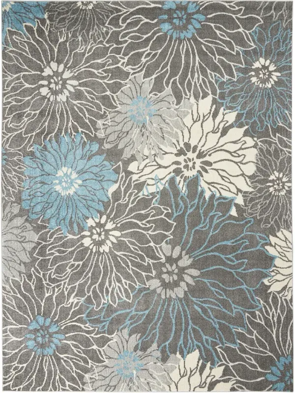 Passion PSN17 Chracoal/Blue 9' x 12' Rug