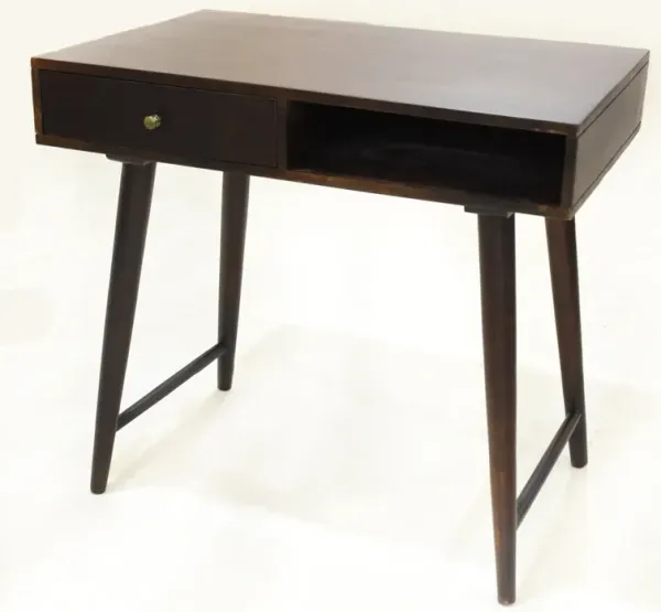 Handmade 100% Mango Wood Knock Down Dark Walnut Color Rectangular Shaped Indoor Study Table