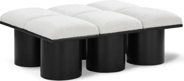 Meridian Furniture Pavilion Cream Boucle Fabric Bench