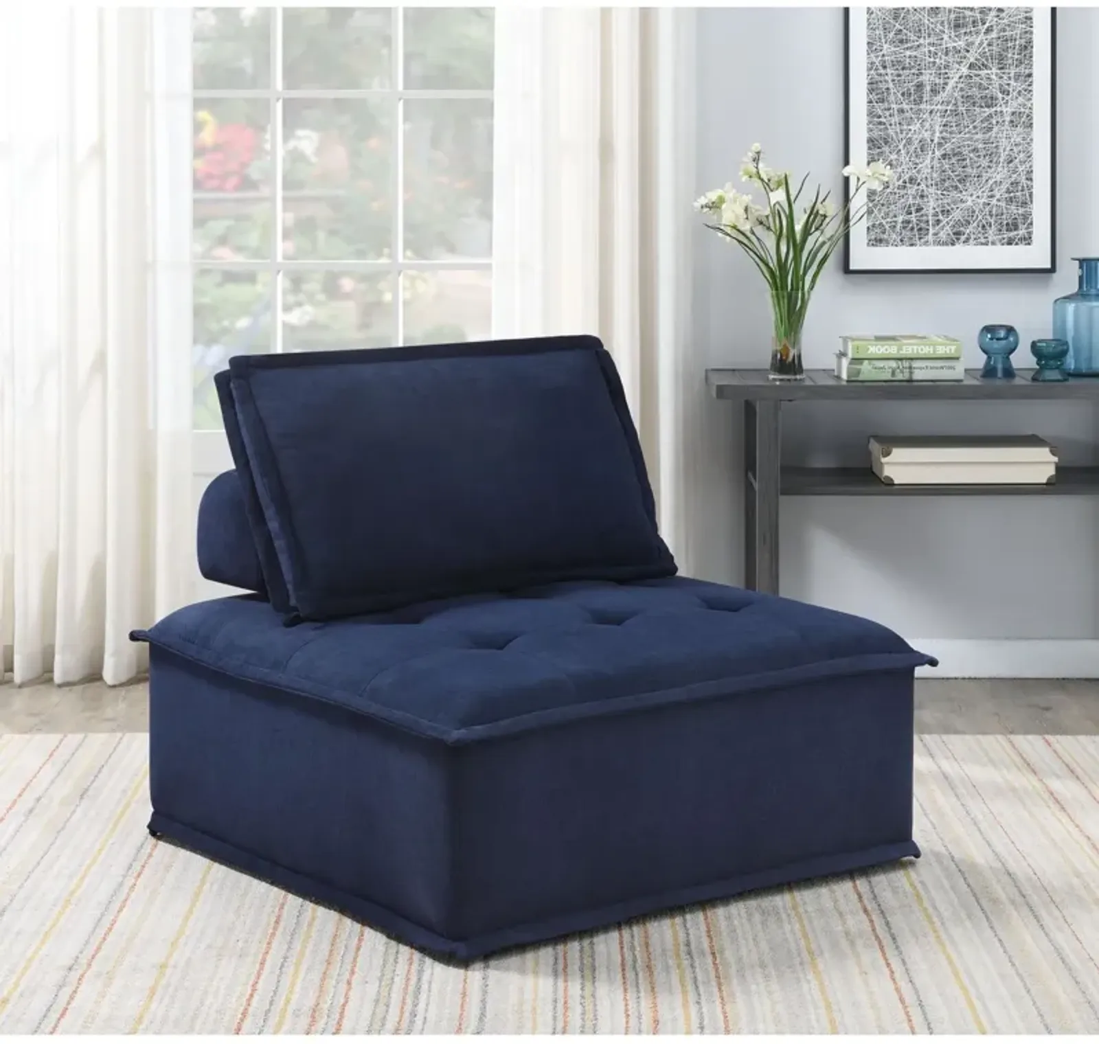 Paxton Navy Armless Chair