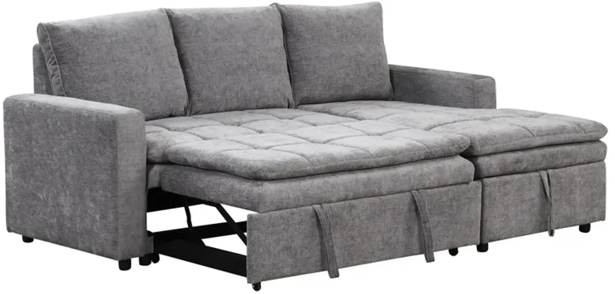 Merax Polyester Sectional Sofa Bed with Storage Space