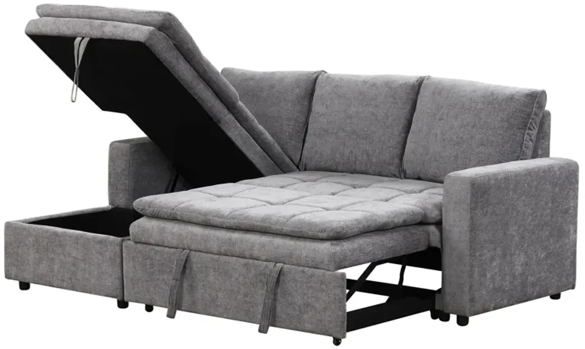 Merax Polyester Sectional Sofa Bed with Storage Space