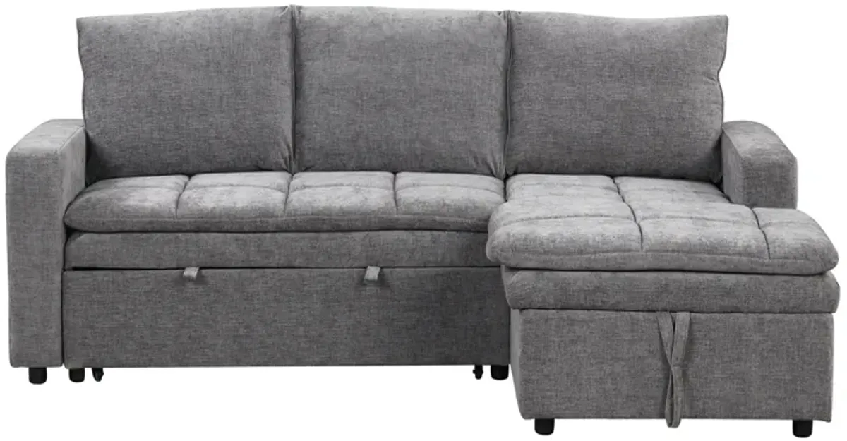 Merax Polyester Sectional Sofa Bed with Storage Space