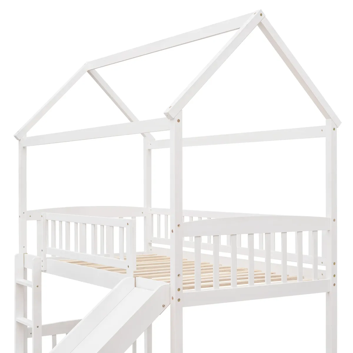 Merax House Bed Loft Bed with Slide