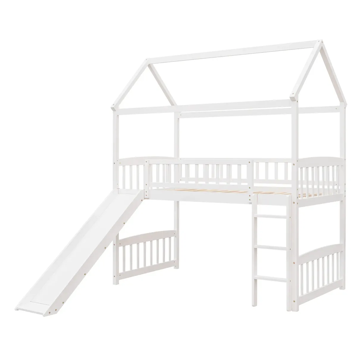 Merax House Bed Loft Bed with Slide