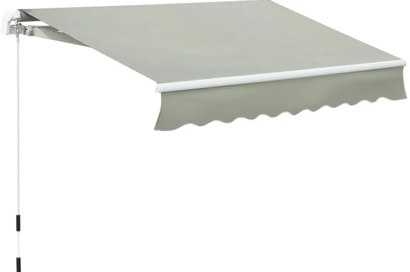 Outsunny 8' x 7' Patio Retractable Awning/Manual Exterior Sun Shade Deck Window Cover, Grey