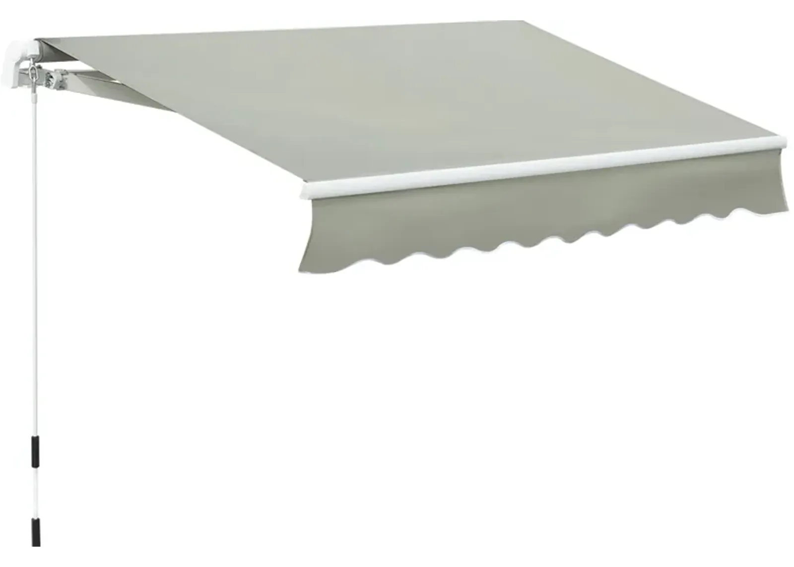 Outsunny 8' x 7' Patio Retractable Awning/Manual Exterior Sun Shade Deck Window Cover, Grey