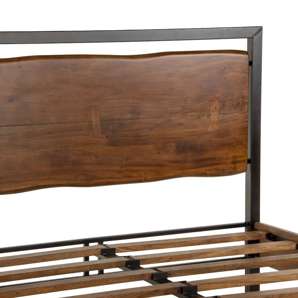 World Interiors Glenwood Acacia Wood King Bed in Walnut Finish