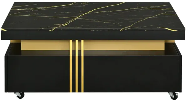 Merax Contemporary Coffee Table with Faux Marble Top