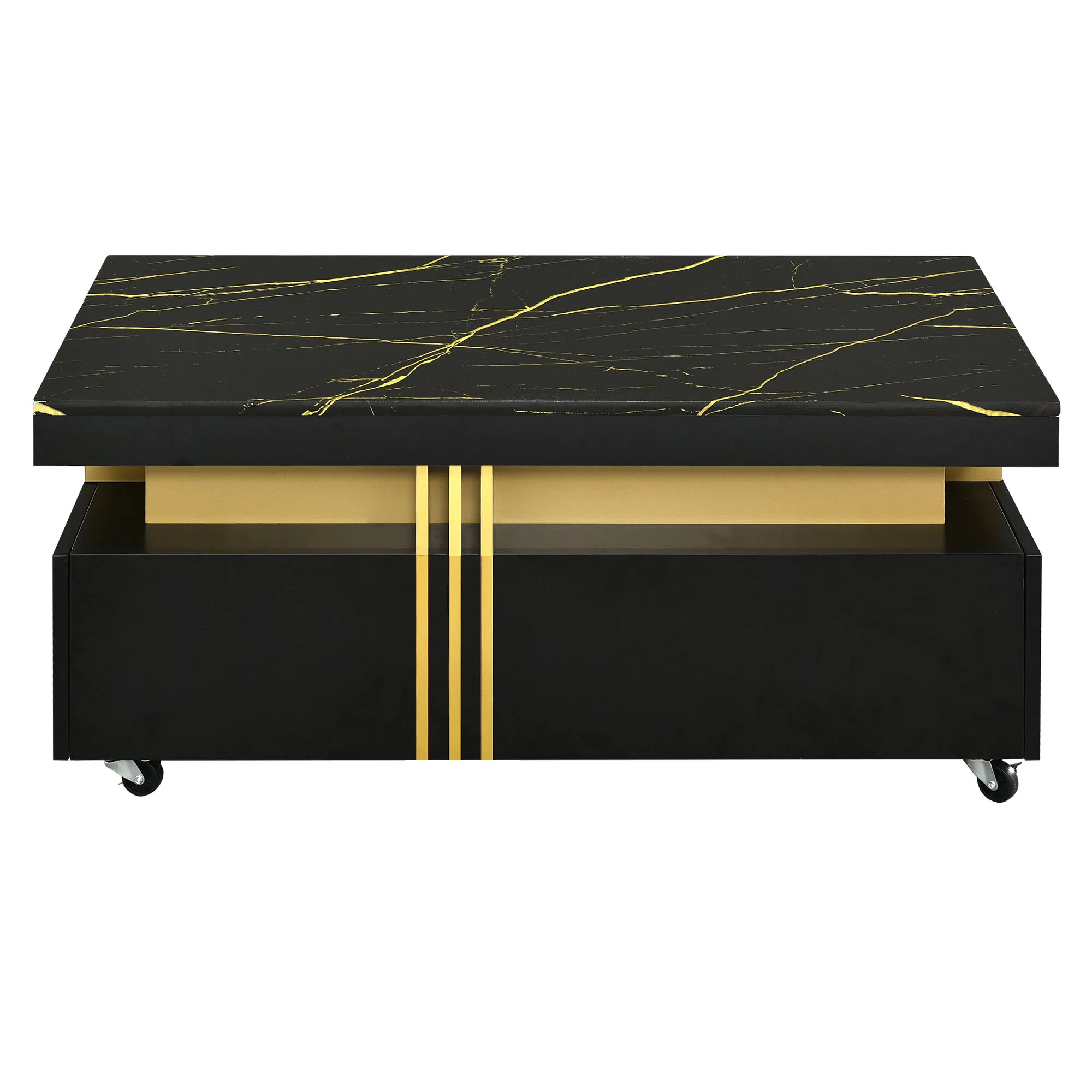 Merax Contemporary Coffee Table with Faux Marble Top