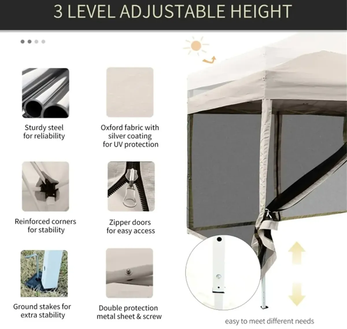 Portable Pop Up Party Tent for Backyard Weddings and Markets