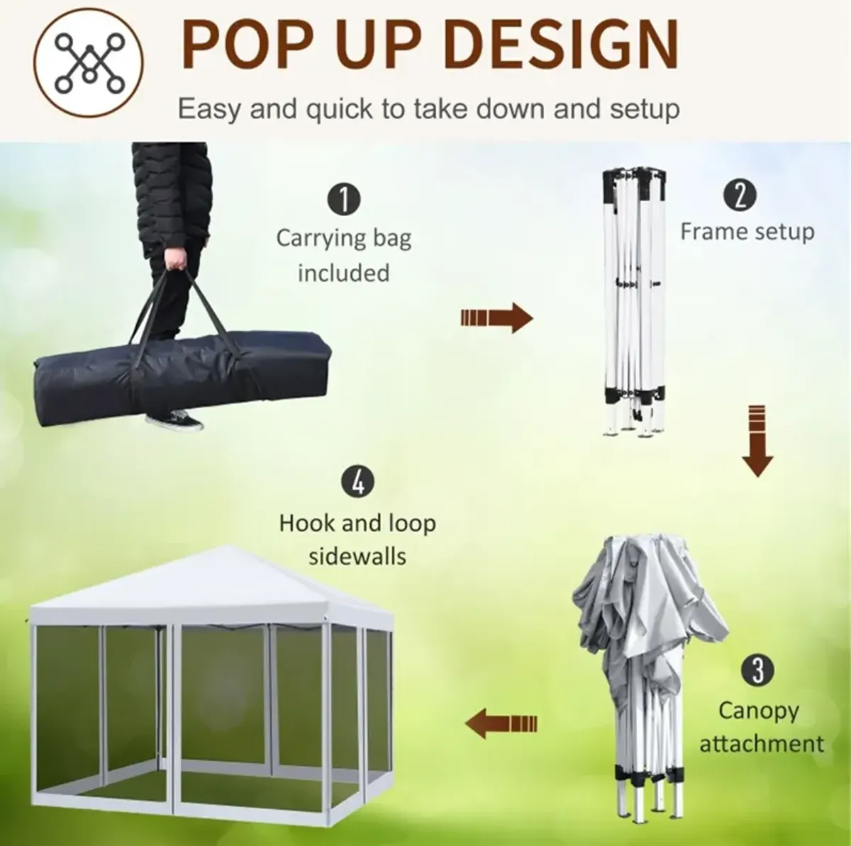 Portable Pop Up Party Tent for Backyard Weddings and Markets