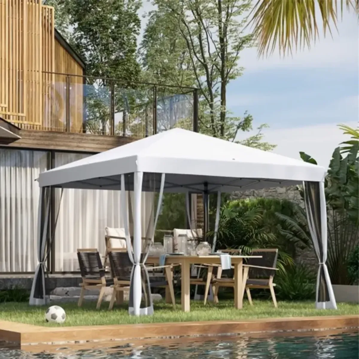 Portable Pop Up Party Tent for Backyard Weddings and Markets
