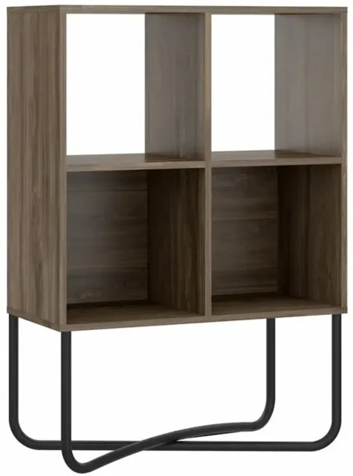 Techni Mobili Modern Geometric Bookcase, Walnut