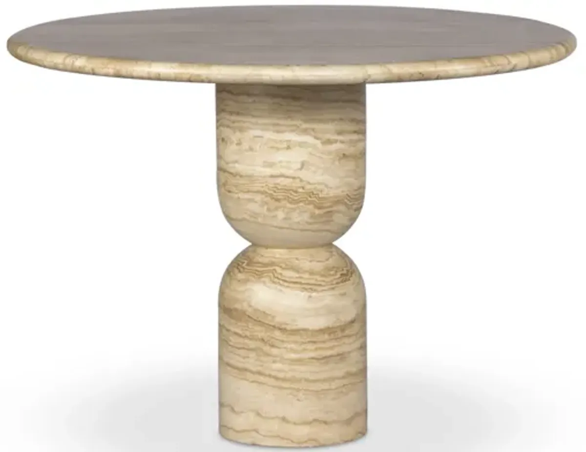 Figueroa 42" Light Beige Travertine Dining Table