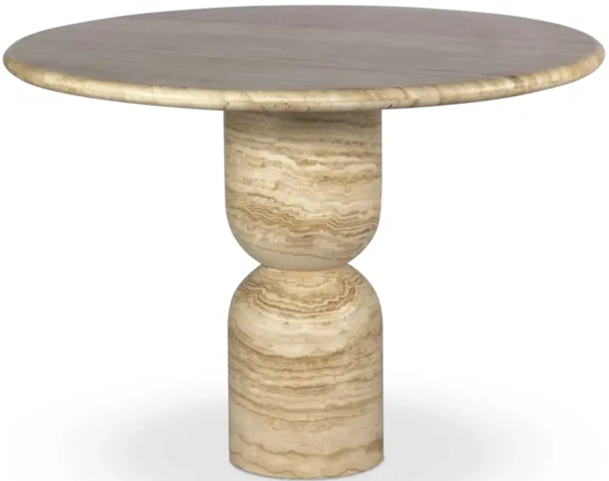 Figueroa 42" Light Beige Travertine Dining Table