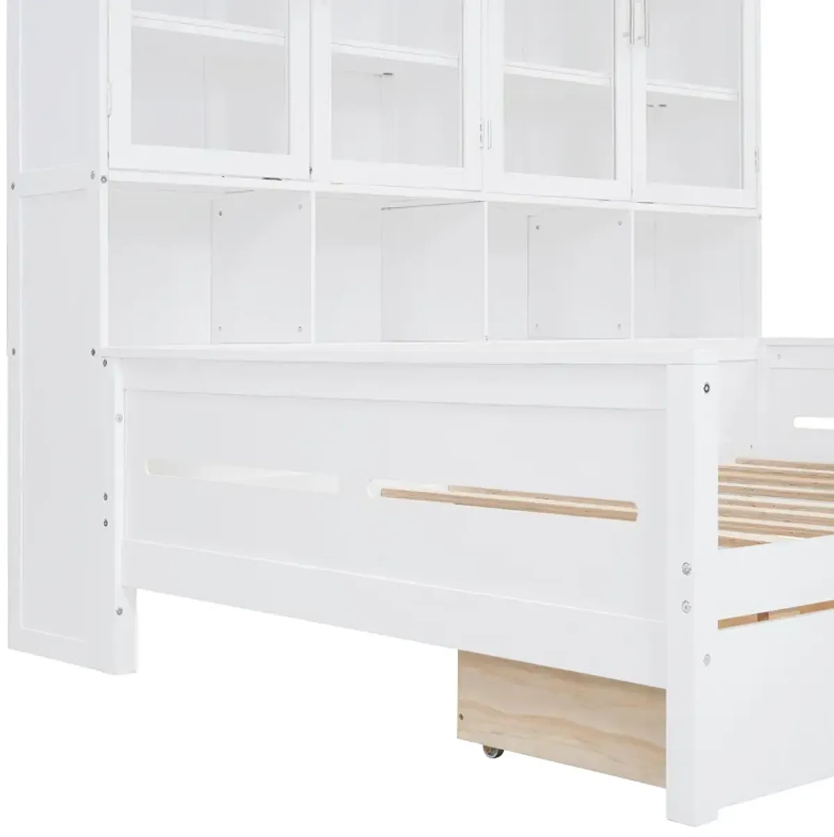Merax Daybed Bed with Storage Cabinets and LED Lighting