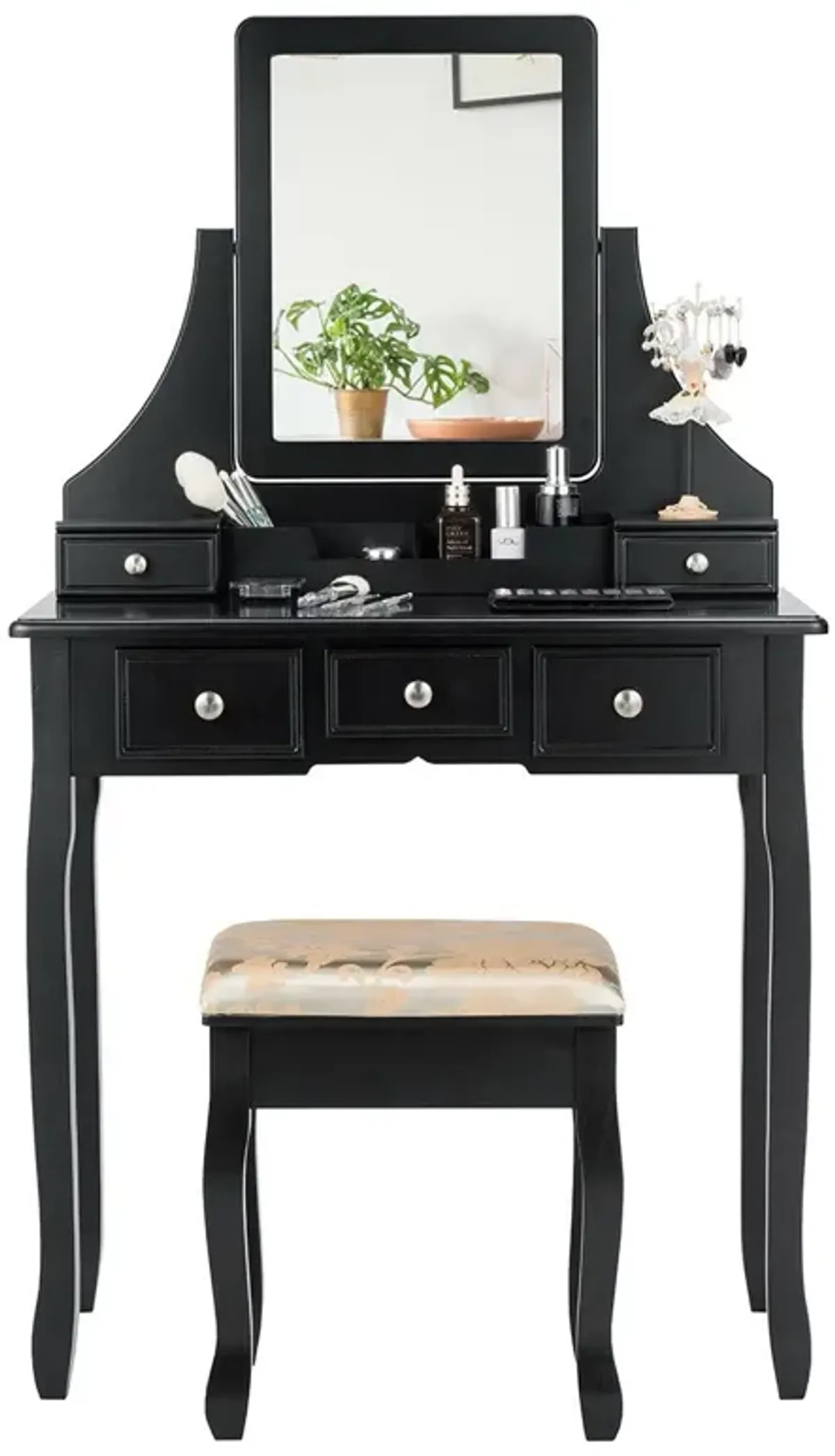 5 Drawers Removable Box Makeup Dressing Vanity Set