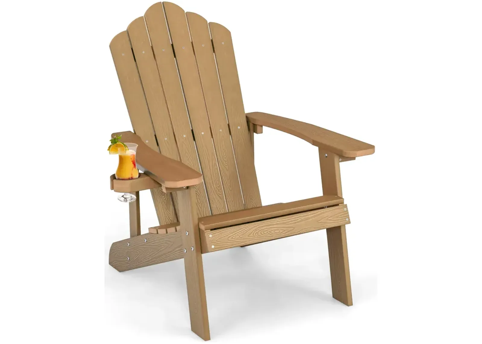 Weather Resistant HIPS Outdoor Adirondack Chair with Cup Holder