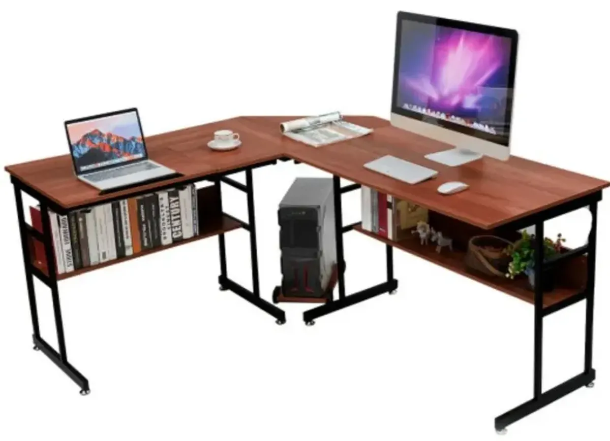 L-Shaped Computer Desk Drafting Table