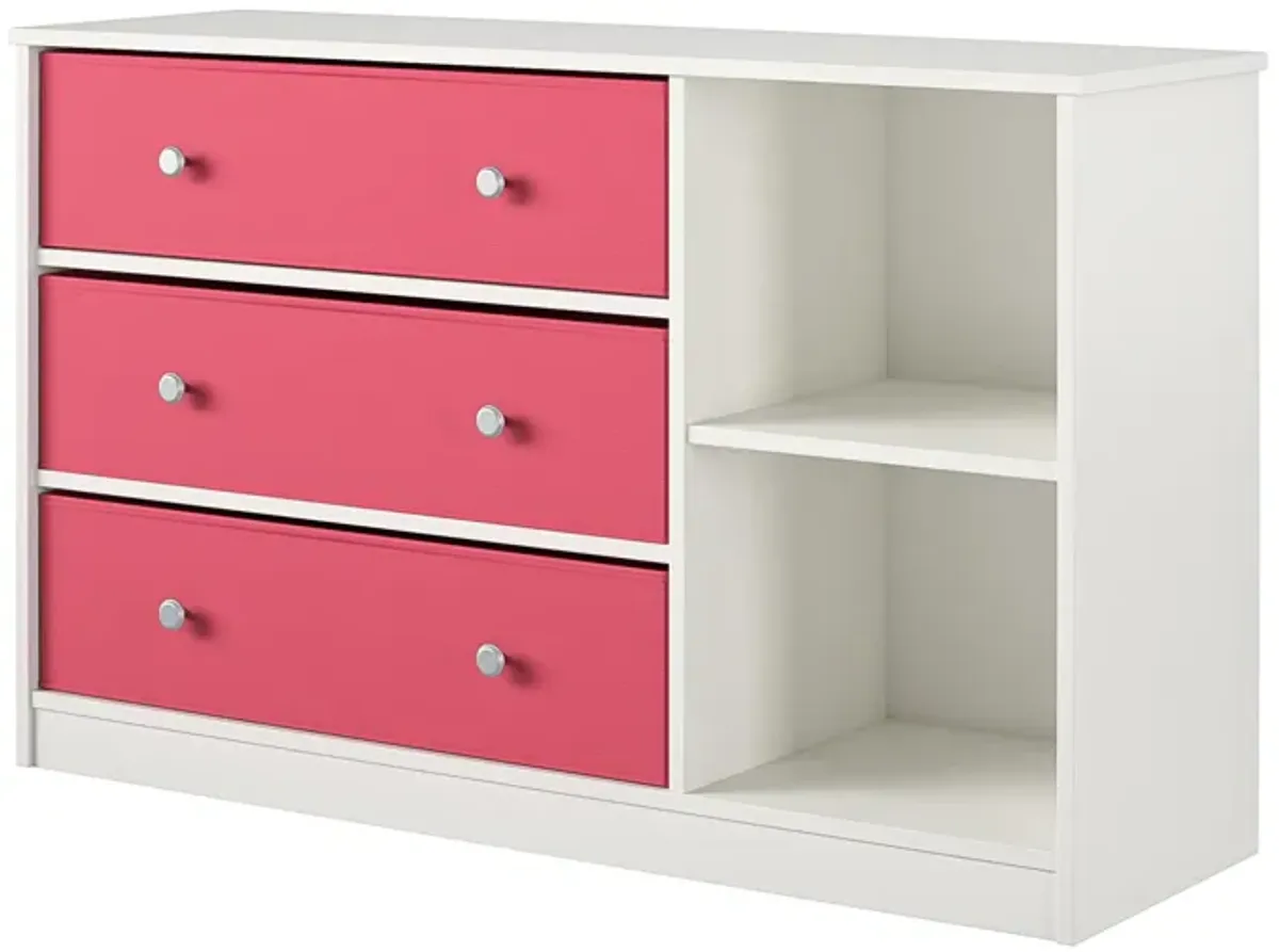 Mya Park Wide Dresser with 3 Fabric Bins