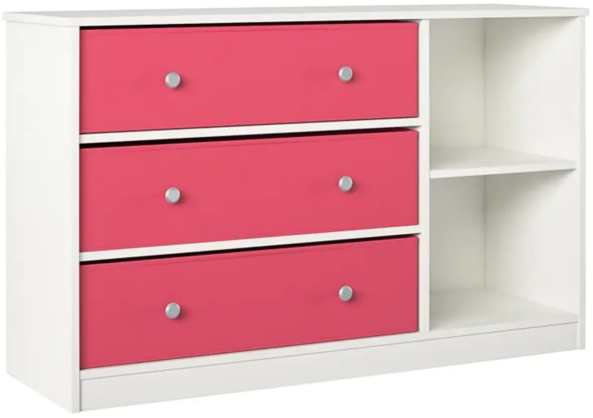 Mya Park Wide Dresser with 3 Fabric Bins