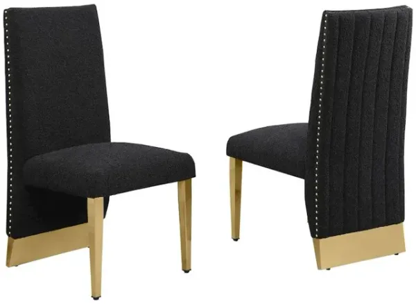 Luxe Black boucle side chairs - Set of 2