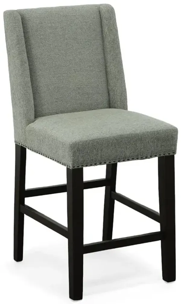 Carolina Living Upholstered 24 Counter Stool - Set of 2 - Espresso - Charcoal Upholstery