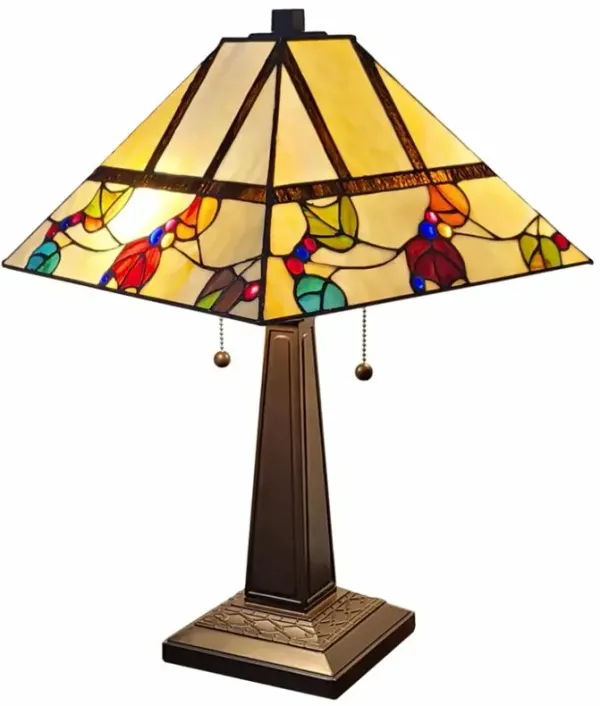 Hivvago 22" Dark Brown Metal Two Light Candlestick Table Lamp With White Shade