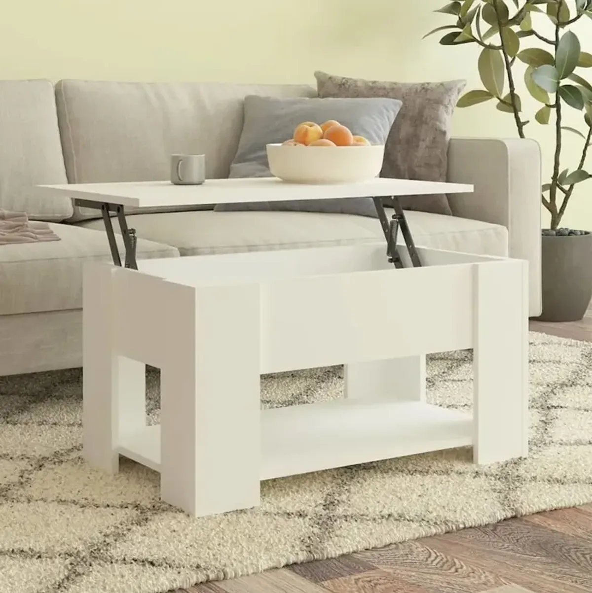 Coffee Table White 31.1"x19.3"x16.1" Engineered Wood