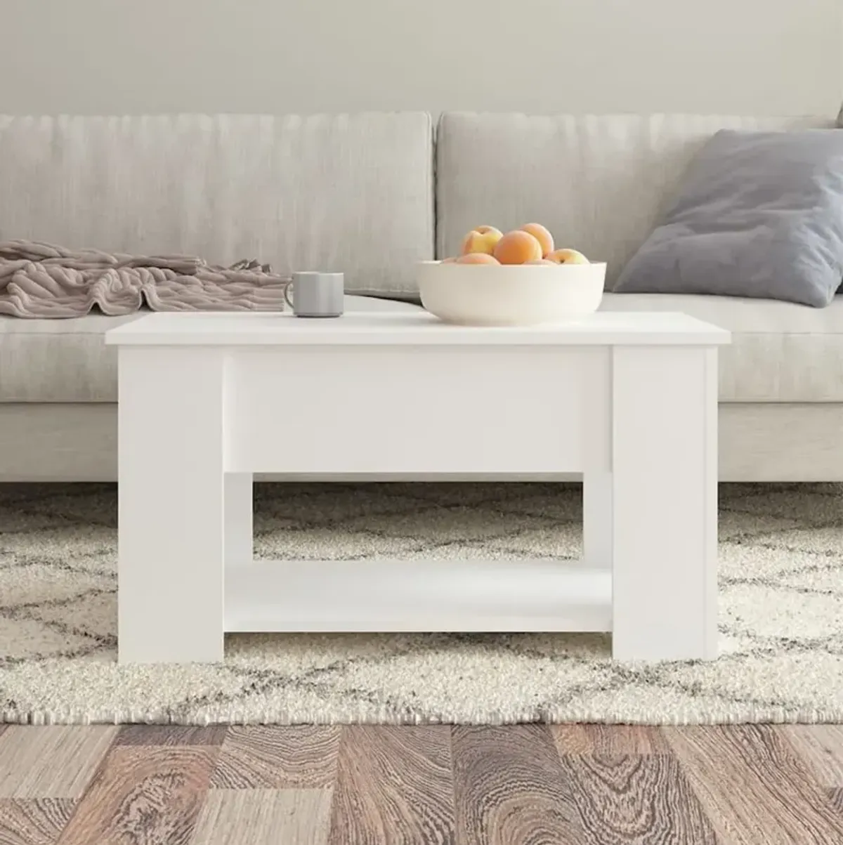 Coffee Table White 31.1"x19.3"x16.1" Engineered Wood