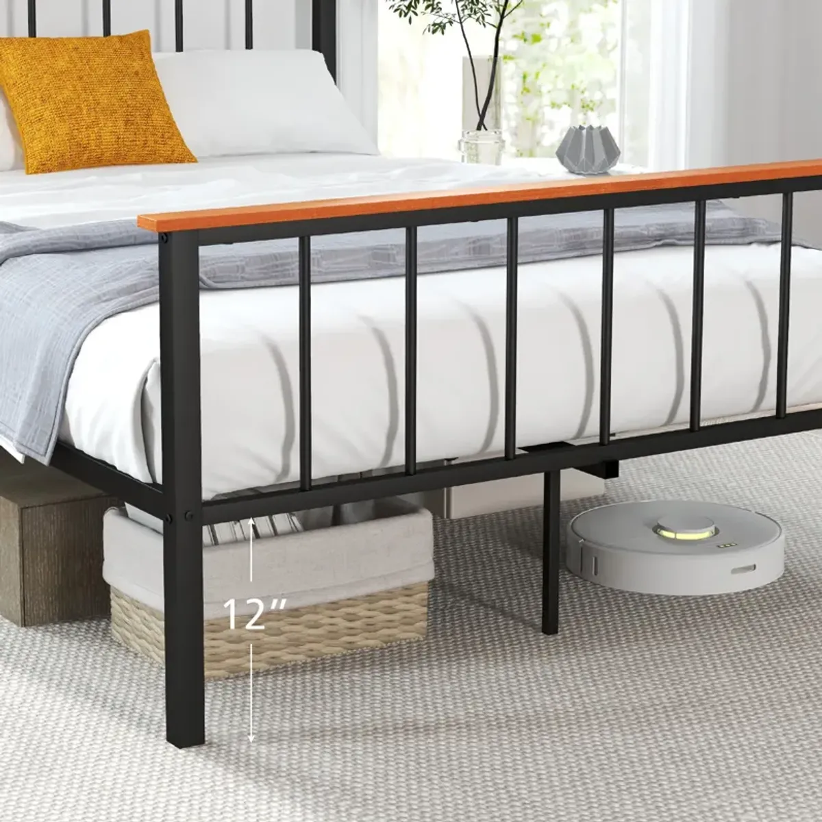 Bed Frame with Headboard and Footboard