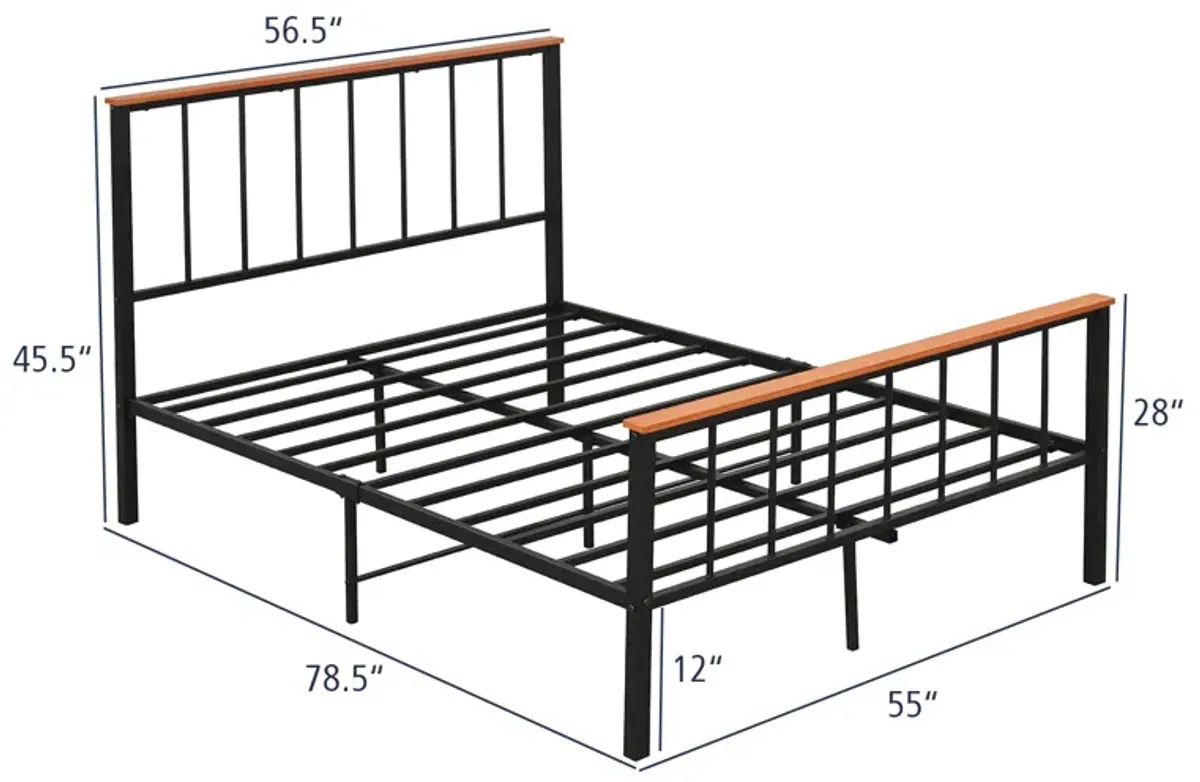 Bed Frame with Headboard and Footboard