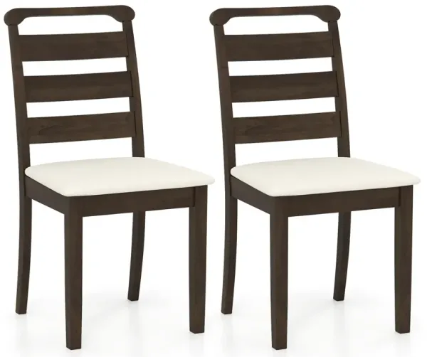 Polyester Upholstered Wooden Dining Chair Set of 2