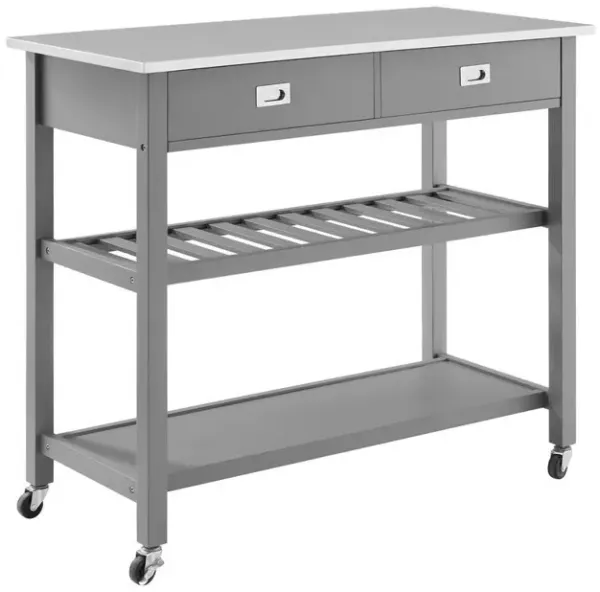 Chloe Stainless Steel Top Kitchen Island/Cart