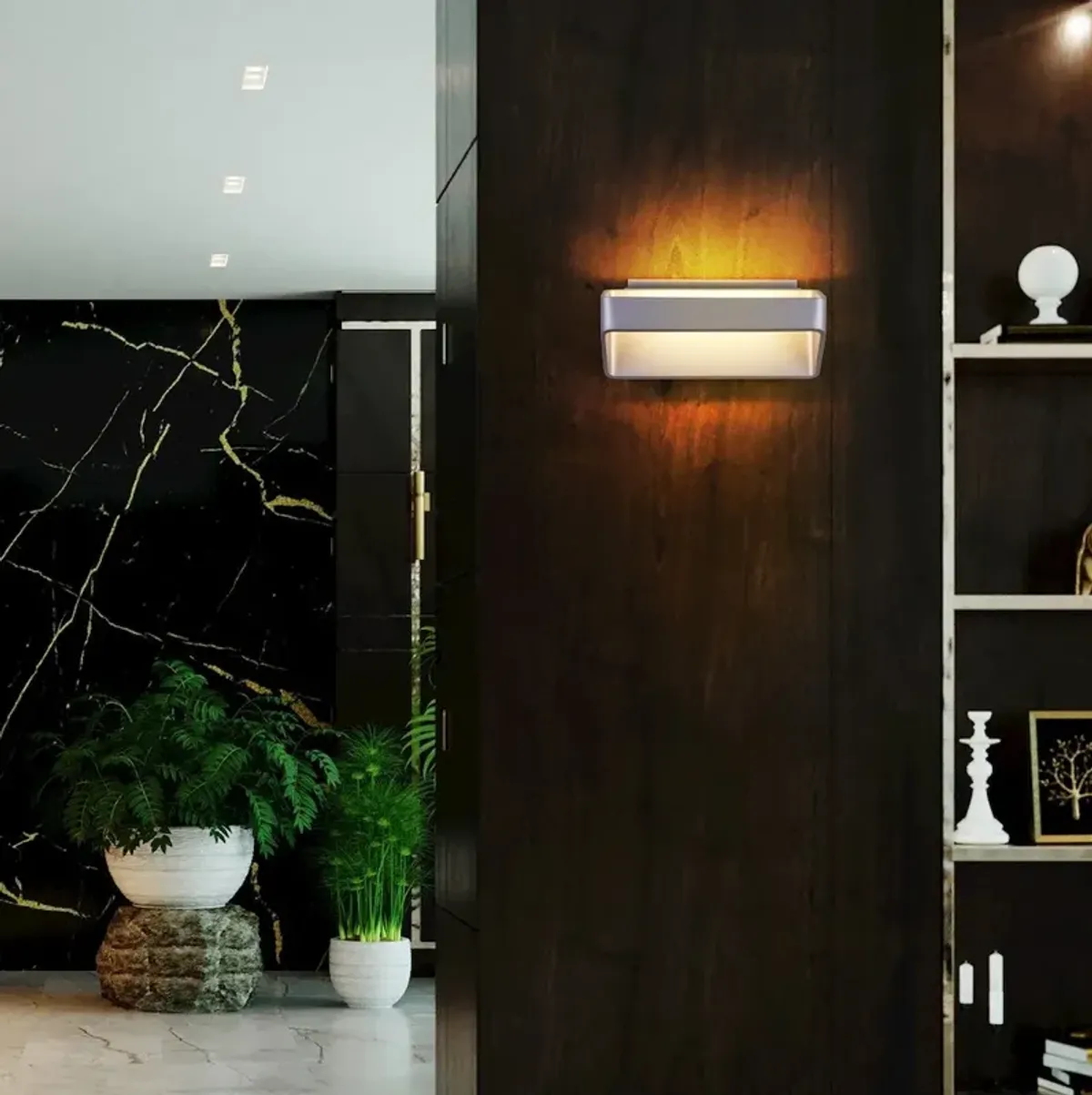 VONN Lighting Up-Down integrated LED Wall Sconce Light in Silver