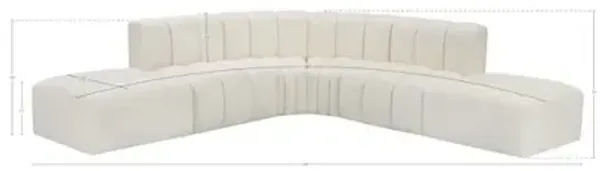 Meridian Furniture Arc Cream Vegan Leather Modular Sofa