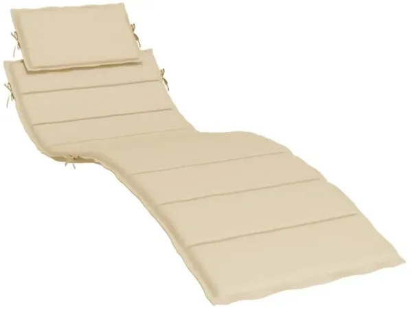vidaXL Comfortable Sun Lounger Cushion in Beige - Weather-Resistant Outdoor Seating Pad with Non-Slip Design and Soft Foam Filling