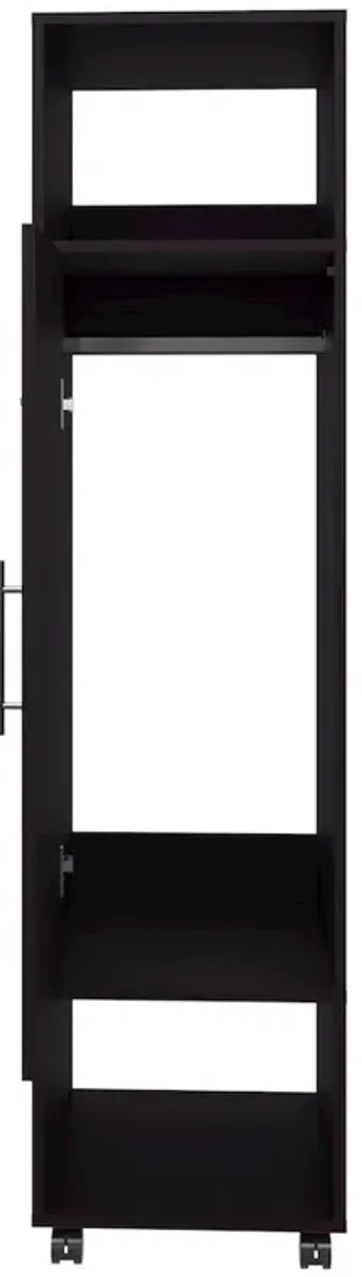 Ambler Armoire with 1 Door, 3 Shelves, and Full-Length Mirror, Black