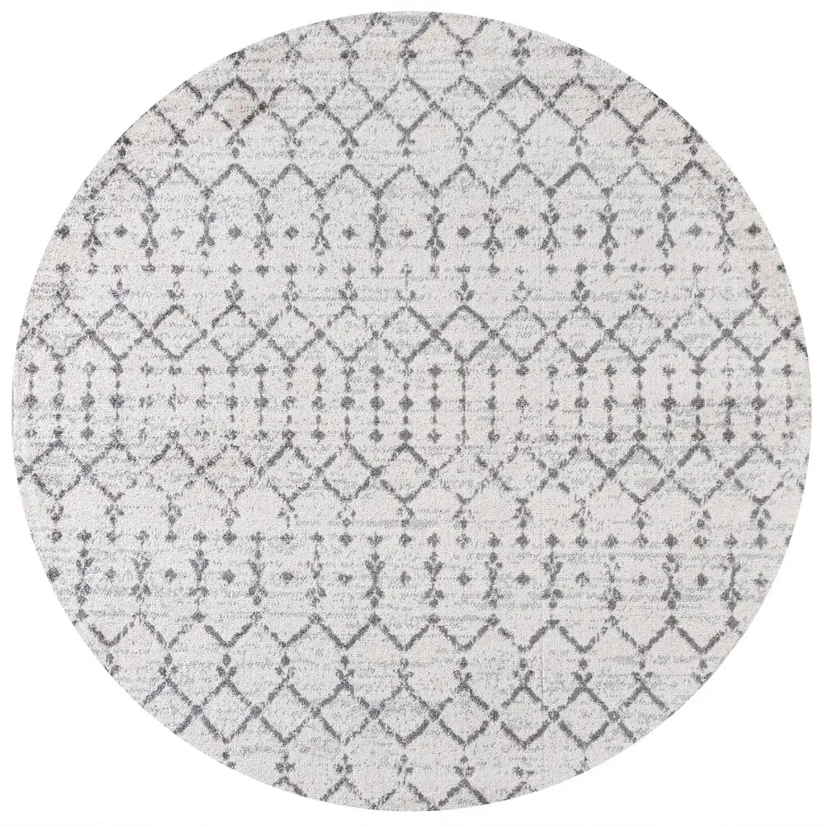 Moroccan HYPE Boho Vintage Diamond Round Area Rug
