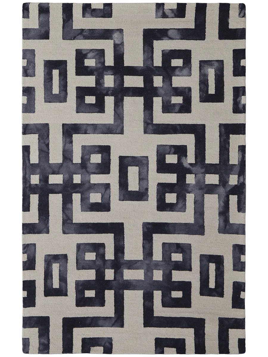 Lorrain 8568F Ivory/Black 3'6" x 5'6" Rug