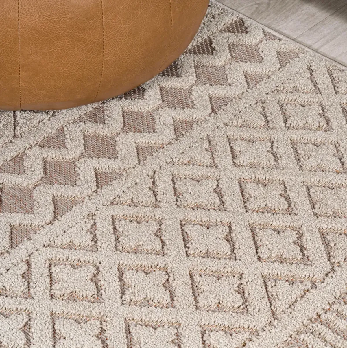 Ormond High-Low Modern Trellis Geometric Area Rug