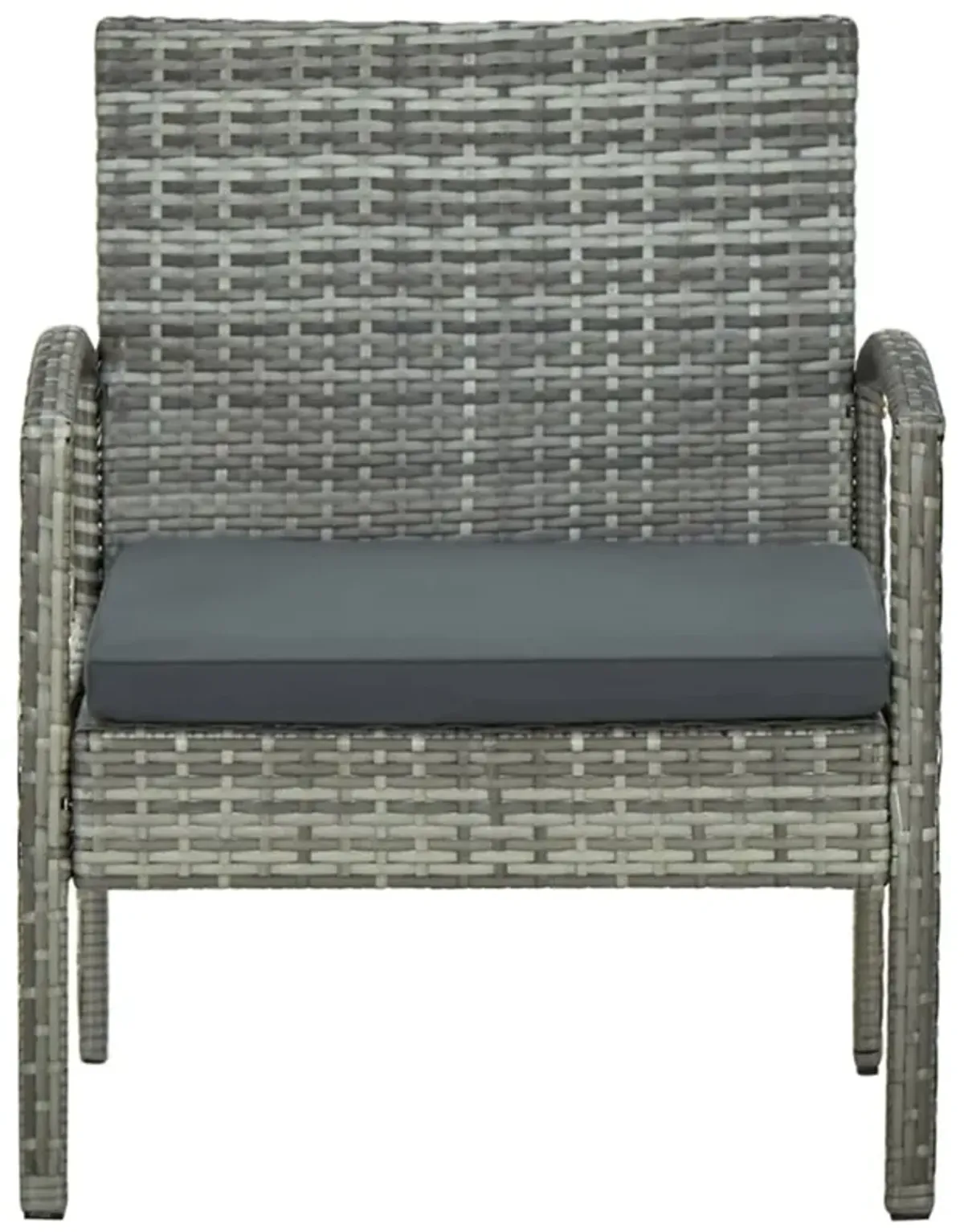 vidaXL Garden Chair with Cushion Poly Rattan Gray