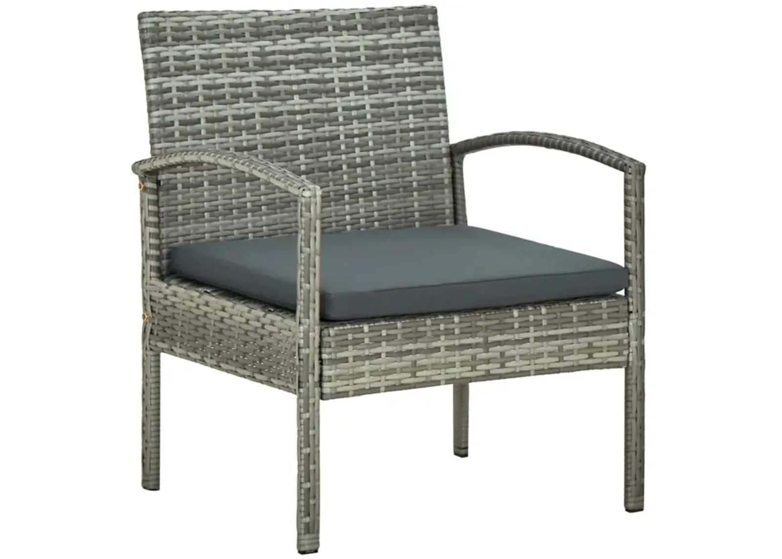 vidaXL Garden Chair with Cushion Poly Rattan Gray