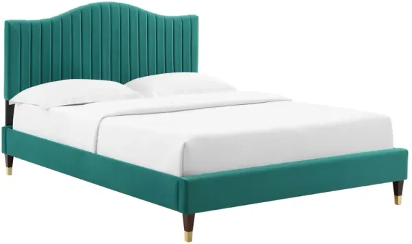 Modway - Juniper Channel Tufted Performance Velvet Queen Platform Bed